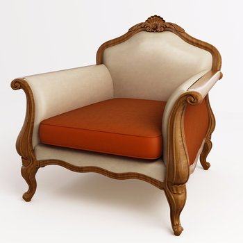 诺丁山 法式单人沙发3D模型