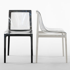 现代透明单椅组合3D模型