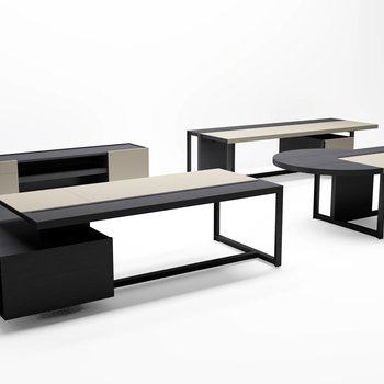 现代组合办公桌3D模型