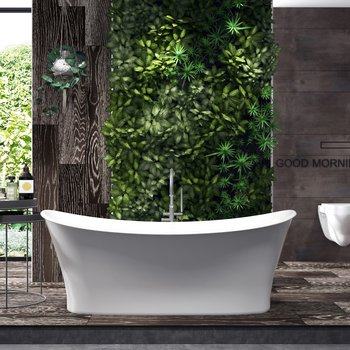 现代浴缸洁具植物墙组合3D模型