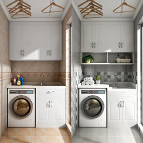 现代洗衣机摆件组合3d模型