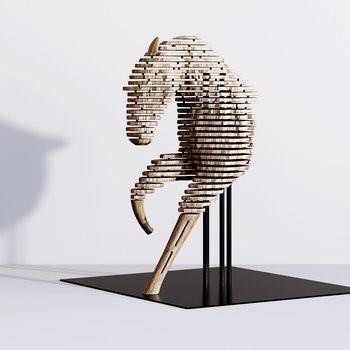 现代马雕塑摆件3D模型