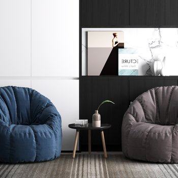 现代多色懒人沙发3D模型