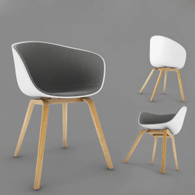 丹麦 HAY现代实木单椅3d模型