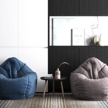 现代懒人沙发椅3D模型