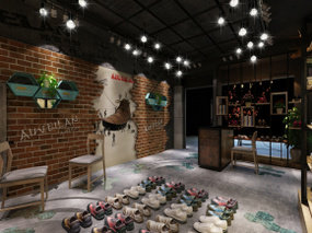 工业风鞋店门面3D模型