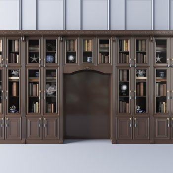 欧式古典书柜3D模型