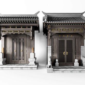 新中式门头3D模型