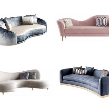 现代轻奢沙发组合3D模型