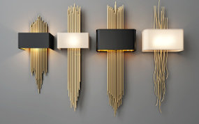 现代金属壁灯组合3D模型