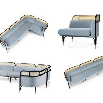 新中式组合沙发3D模型