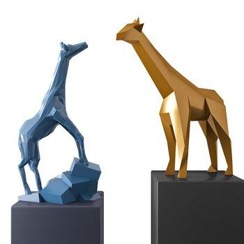 几何装饰摆件鹿3D模型