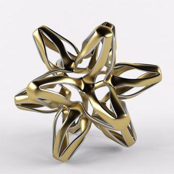现代简约镂空金属雕塑3D模型