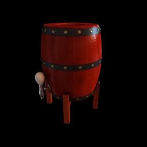 中式带水龙头酒罐3D模型