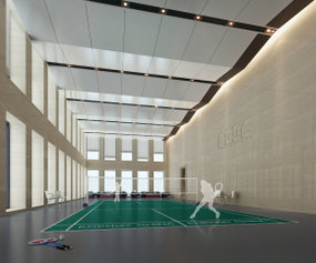 现代室内羽毛球馆3D模型