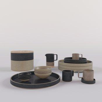 现代餐具组合3D模型