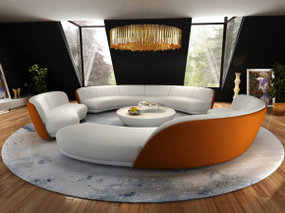 现代环形多人沙发吊灯组合3D模型
