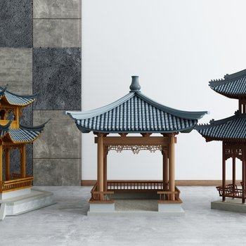 中式园林古建休闲古亭3D模型