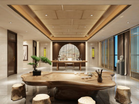 中式茶室3D模型