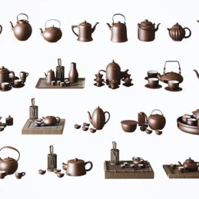 中式茶壶茶杯茶具组合3D模型