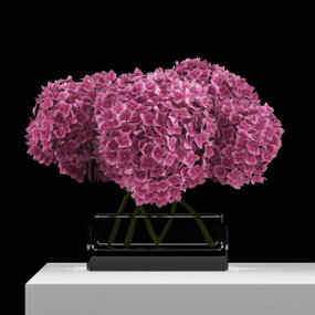 现代玻璃花瓶花卉3D模型