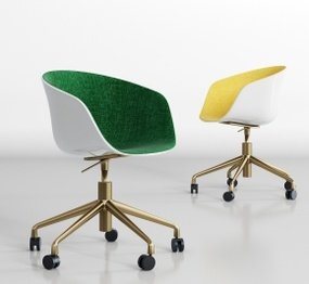 现代时尚职员办公椅组合3D模型