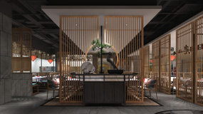 新中式休闲餐厅3D模型