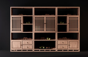 新中式博古架装饰柜摆件组合3D模型