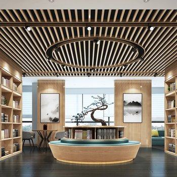 新中式图书店3D模型