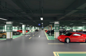 现代地下停车场车库3D模型