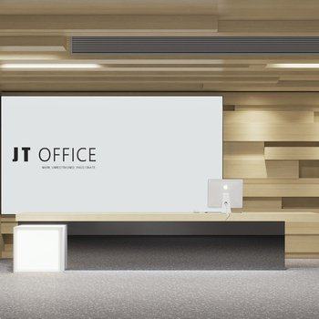 现代办公空间前台接待3D模型