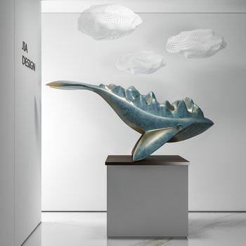 鲸鱼雕塑摆件3D模型