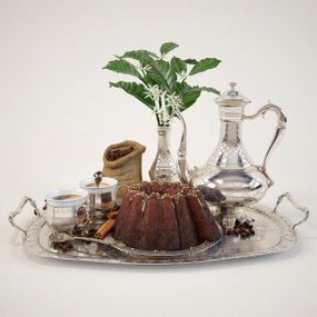 现代布丁食物茶具组合3D模型