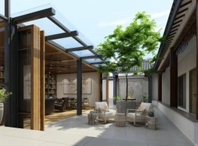 中式民宿庭院花园3D模型