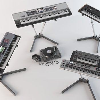 电子琴组合3D模型