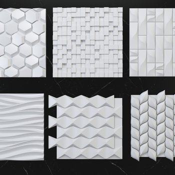 现代墙面造型板组合3D模型