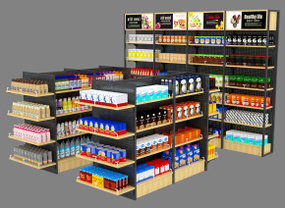 现代超市商品货架3D模型