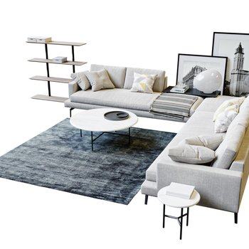 现代沙发茶几组合 3D模型