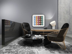 意大利米洛提Minotti现代休闲椅茶几边柜组合3D模型