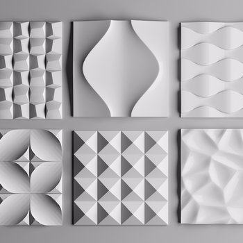 现代墙面软包石膏板3D模型