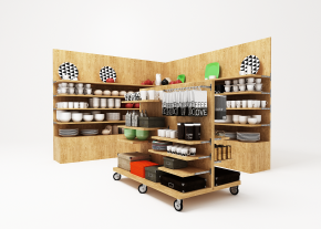 现代超市餐具货架3D模型