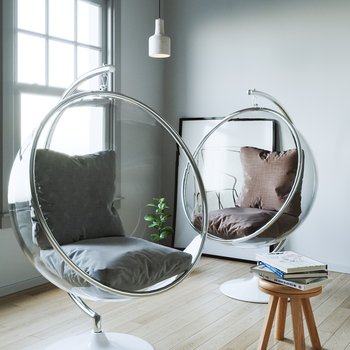 现代球型玻璃吊椅3D模型