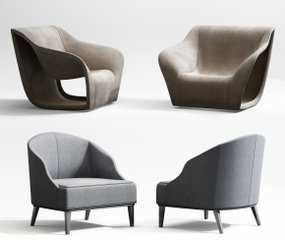 现代单人沙发组合3D模型