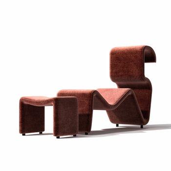 现代休闲躺椅脚踏组合3D模型