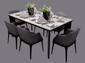 现代餐桌椅组合3D模型