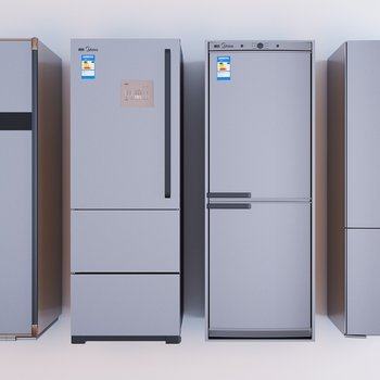现代冰箱组合3D模型