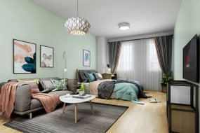 北欧公寓卧室客厅3D模型
