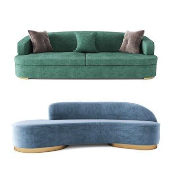 现代异形休闲双人沙发3D模型