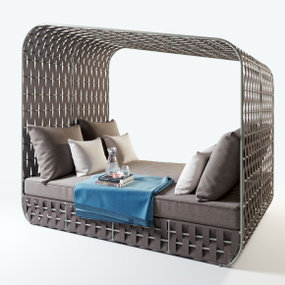现代户外编藤休闲沙发3D模型