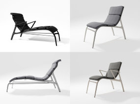 现代休闲躺椅组合3D模型